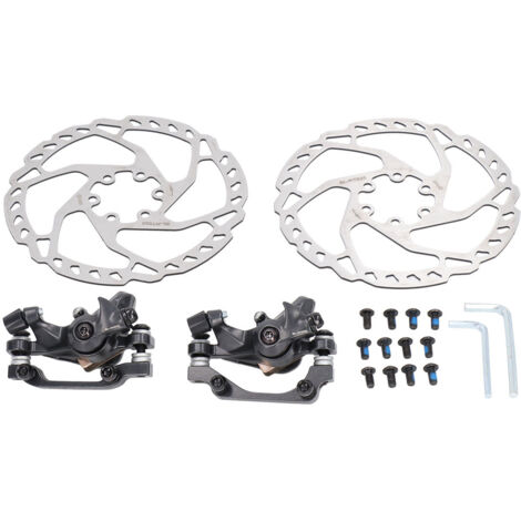 Mountainbike-Scheibenbremsen-Set – 2 Bremssättel vorne/hinten + 2 160-mm-Bremsscheiben aus Aluminiumlegierung