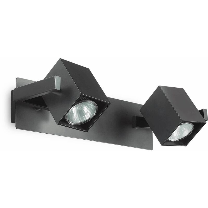 01-ideal Lux - MOUSE black wall light 2 bulbs