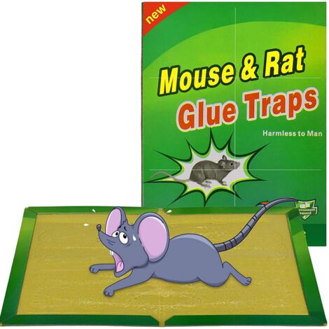 Mouse Trap Rat Traps, 5 Mouse Sticky Plates, Anti Rat Mouse Glue Boards - Large Size 8"x12"
