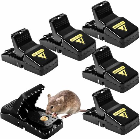 Mousetrap, Reusable Instantly Kill Rat Traps Snap Traps, Hygienic and Effective Mouse Trap with Removable Bait Tray, Highly Sensitive Rat Killer for Inside & Outside, 6-Pack