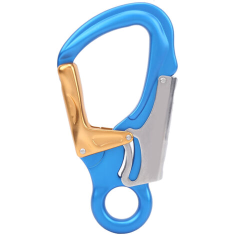 Mousqueton à verrouillage automatique Camnal AutoLock D pour escalade et accroche (Bleu)