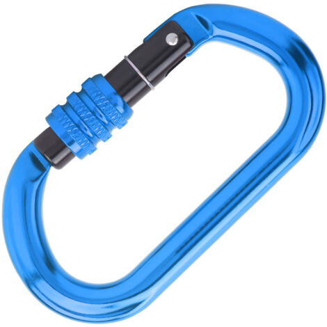 Mousqueton à verrouillage automatique pour escalade, équipement d'alpinisme sécurisé (Couleur Bleu)