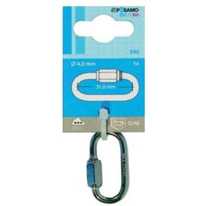 Mousqueton a vis inoxydable 4mm - 1 unité (Par 10)