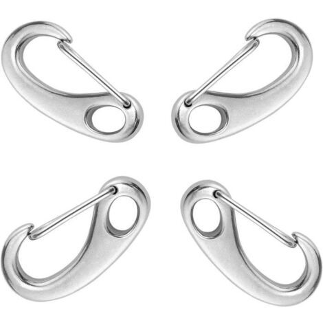 Mousqueton - Acier Inoxydable - Lot de 4 - 50 mm - Capacité de Charge 100 kg - Résistant à la Corrosion