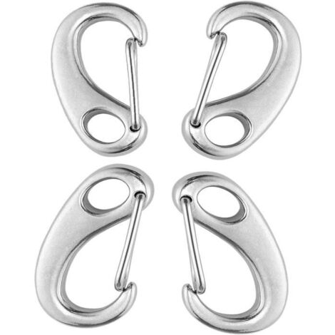 Mousqueton Clips en Métal Ressort d'escalade en Acier Inoxydable - Lot de 4