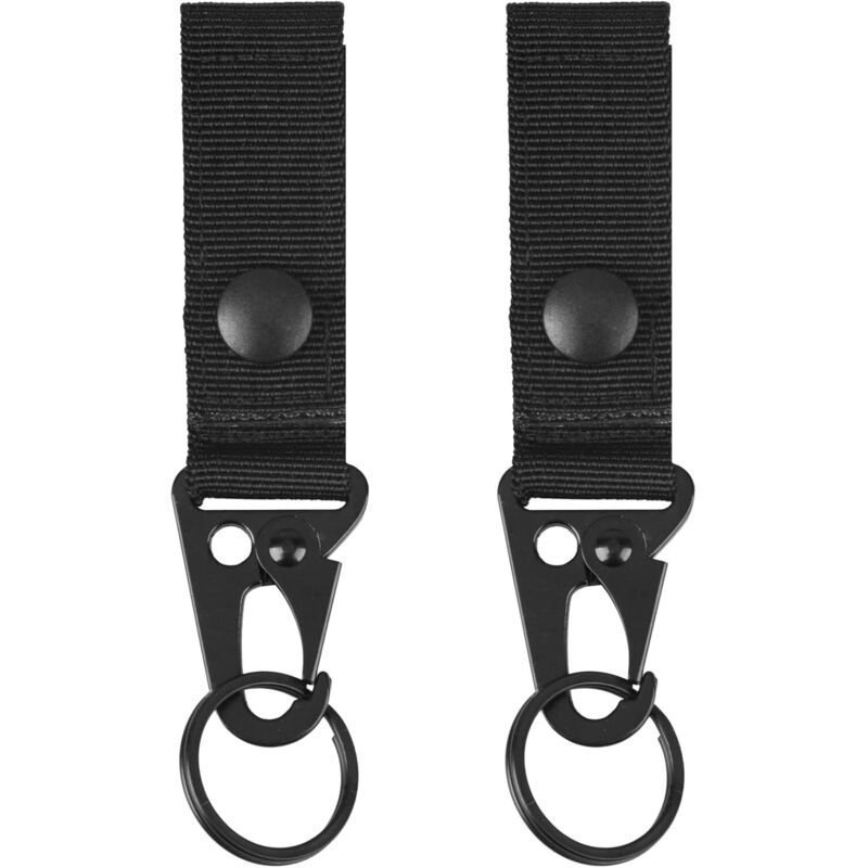 Mousqueton de Ceinture Sangle Tactique avec Porte Clé Boucle de Ceinture Crochet Pince Suspendu pour Plein Air Camping Randonnée