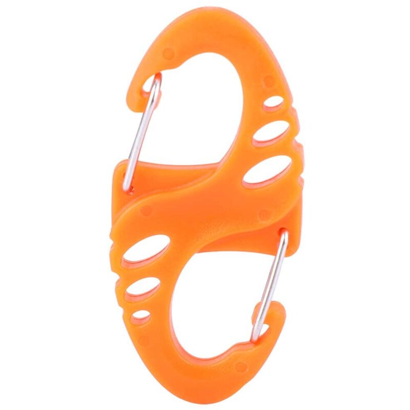 Mousqueton de Randonnée 8 Formes pour Camping Escalade Survie Porte-clés Extérieur (Orange S)