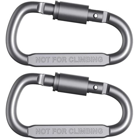 Mousqueton de sécurité en aluminium de 7,6 cm (3 pouces)  Boucle en D robuste  Petit mousqueton, anneau porte-clés, mousqueton pour sac à dos, crochets à ressort  Noir ou gris