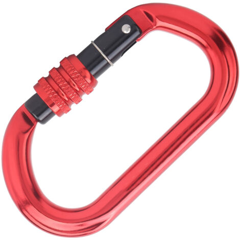 Mousqueton de sécurité pour escalade, équipement d'alpinisme résistant (Couleur Rouge)