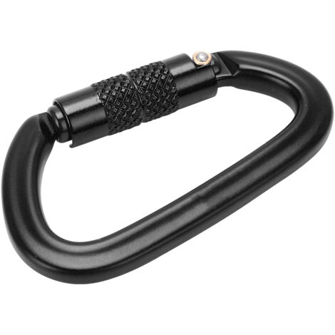 Mousqueton d'escalade à verrouillage automatique en aluminium, crochet à vis pour randonnée et alpinisme (Noir, taille 8)