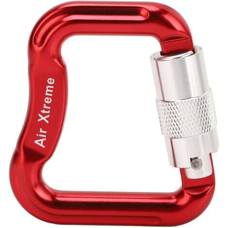 Mousqueton d'escalade D verrouillage automatique 20KN léger pour alpinisme et varappe, couleur rouge