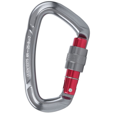 Mousqueton d'escalade en alliage d'aluminium pour hamac, câble et sac à dos, gris