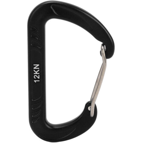 Mousqueton d'escalade Quick Buckle en forme de D, taille paume, 12 kN, accessoire d'équipement d'escalade, noir