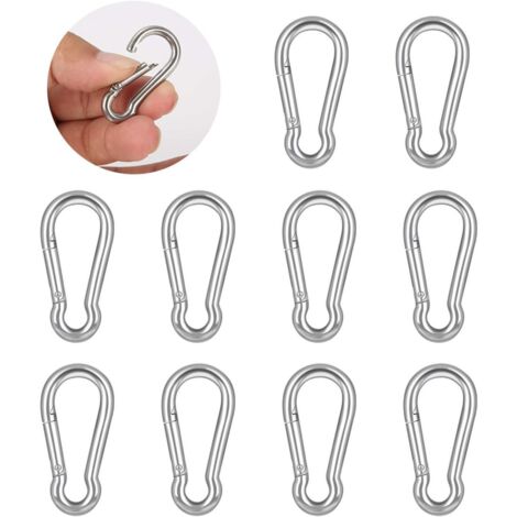 Mousqueton en acier inoxydable M4 1,57 pouce à ressort pour clés, balançoire, camping, pêche et voyages