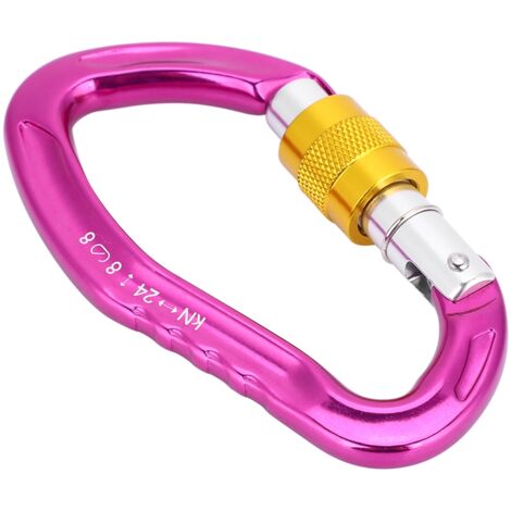 Mousqueton en Alliage d'Aluminium 24KN, D Boucle à Ressort pour Sports Extérieurs et Accroche de Porte-clés