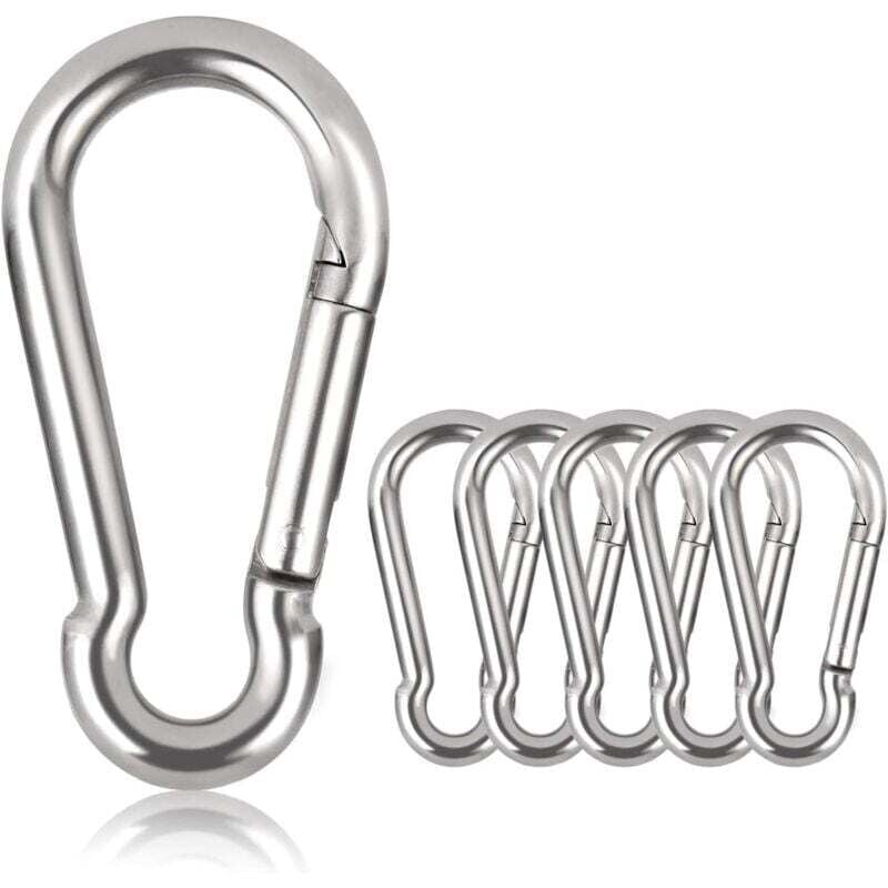 Image of Mousqueton Inoxydable 304 M6 20 Pièces Capacité 120 kg Crochet Fixation Lourde 60mm