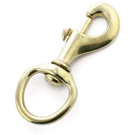 AMAHORSE Mousqueton long en laiton avec ensemble de chambre à coucher rond de taille moyenne, une couleur or