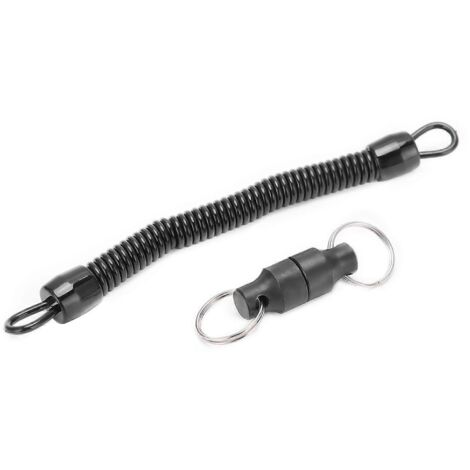 Mousqueton magnétique pour épuisette en métal avec boucle de suspension et cordon