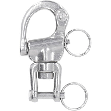 Mousqueton pivotant à ouverture rapide pour bateau à voile, en acier inoxydable 316.