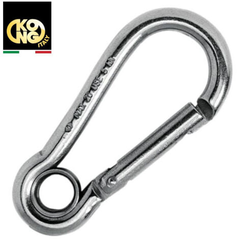Mousqueton pompier à œil inox A4 kong - Diamètre: 16