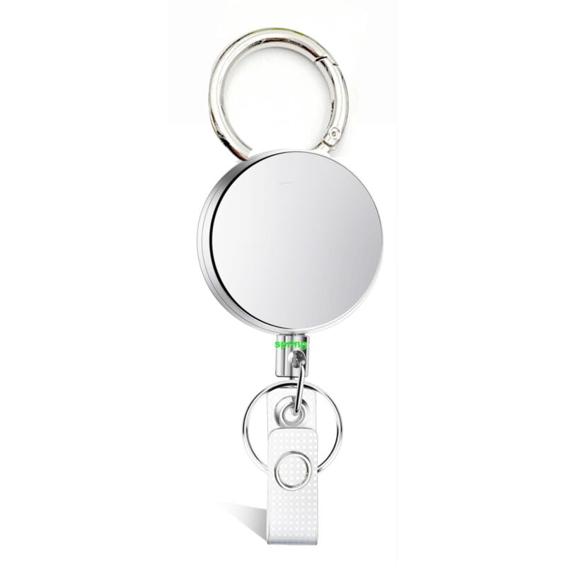 Mousqueton porte-clés rétractable argenté de 4 cm (4 pièces)