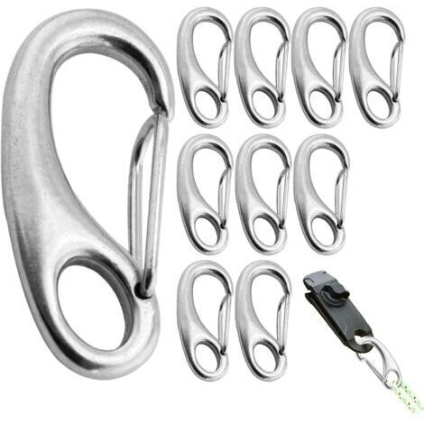 Mousqueton pour sangle de camping - Forme ovale - Polyvalent - Fermeture rapide - Multiples - Pour la randonnée, le camping, les clés, les gourdes