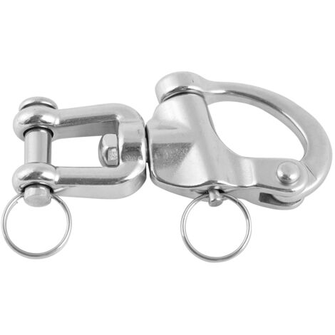 Mousqueton Rapide à Œil Pivotant pour Bateau en Acier Inoxydable - Accastillage Voile (16x87mm)