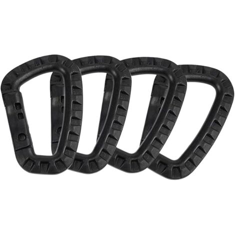 Mousqueton Tactique en Plastique D-ring Robuste Durable Fermeture à Ressort pour Camping Randonnée Pêche Sac à Dos 4pcs (4 pcs)