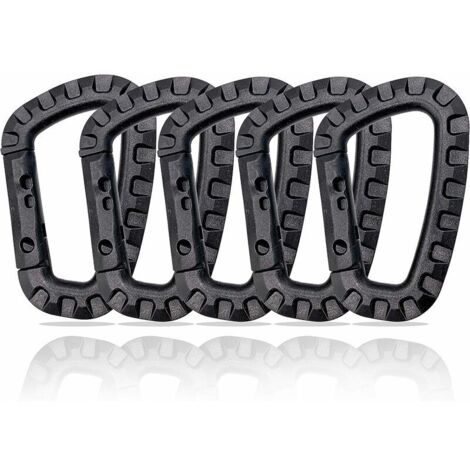 Mousquetons en plastique en forme de D，，Lot de 5