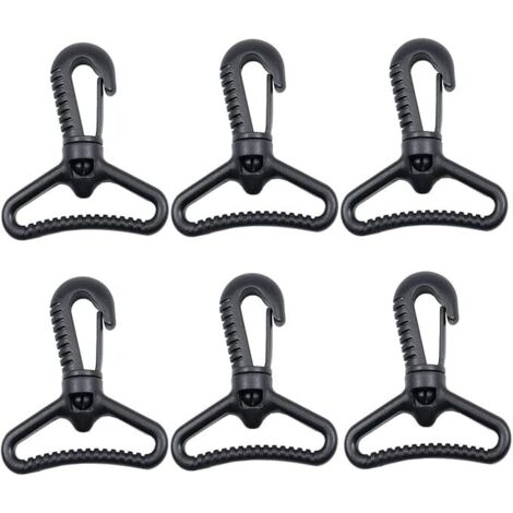 Mousquetons en plastique, mousqueton pivotant en plastique pour porte de poussée - Mousqueton rotatif - Mousqueton rotatif - Fermoir à boucle pour sangle, Noir（3.8cm）