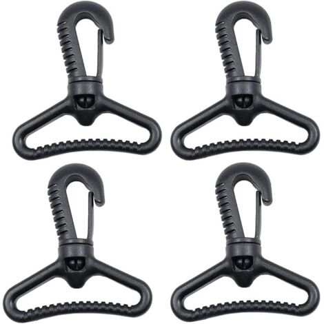 Mousquetons en plastique, mousqueton pivotant en plastique pour porte de poussée - Mousqueton rotatif - Mousqueton rotatif - Fermoir à boucle pour sangle, Noir（50mm）