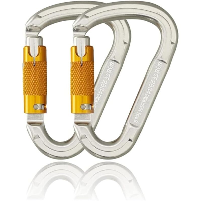 Mousquetons Escalade Clips de Mousqueton à Verrouillage Automatique Aluminium Mousquetons Robustes pour Escalade, Descente en Rappel,Certification CE