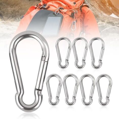 Mousquetons, Lot de 8 Petit Mousqueton, 40 x 4 mm Mousqueton Porte Clé pour Sacs à Dos, Laisses de Chien, Camping, Pêche, Voyage