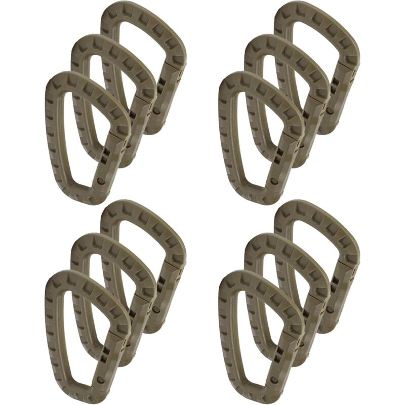 Mousquetons Tactiques en Forme Boucles de Mousqueton en Forme de d en Plastique Mousquetons Verrouillables Escalade Clip pour Les Randonnées et