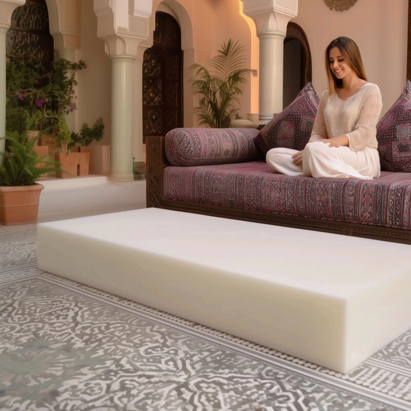 Mousse banquette salon marocain 200x70 cm 24 cm