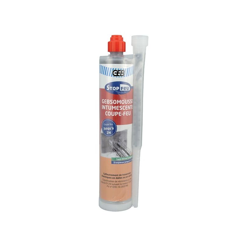 Mousse bi-composante intumescente coupe-feu pour le calfeutrement des passages de câbles cartouche de 210ml GEB