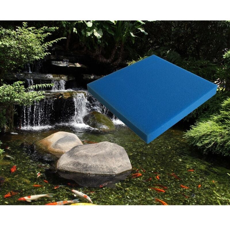 Mousse Bleue : 50 x 50 x 5 moyenne pour filtration bassin et aquariums 20 ppi