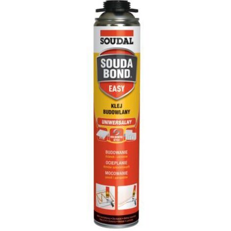 Mousse-colle polyuréthane Soudal Soudabond Easy 750 ml – Adhésif construction pour polystyrène et béton – Séchage rapide, haute performance