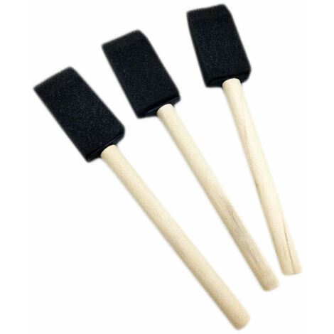 Mousse éponge Pinceaux Manche Bois Peinture Dessin outil de Finition 20pcs 1" Lefou