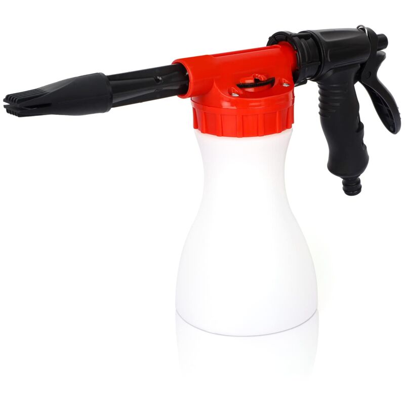 Mousse Gun, Pistolet de pulvérisation réglable de 900 ml connecté au tuyau d'arrosage universel, Pistolet de pulvérisation pour voiture, nettoyage de