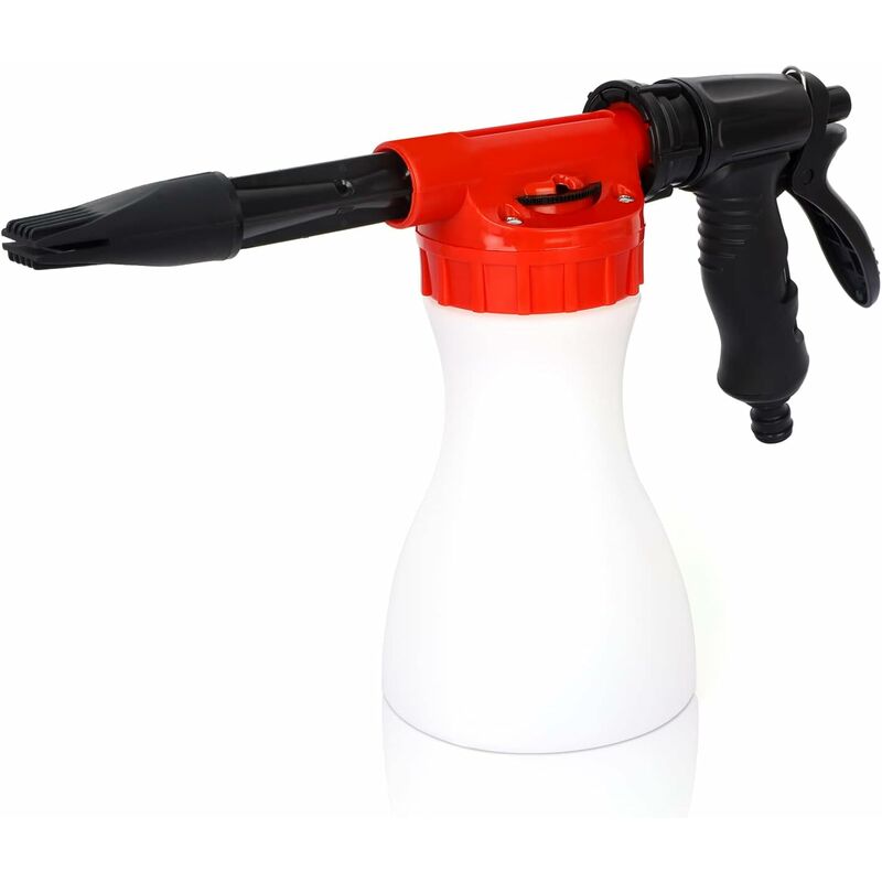 Mousse Gun, Pistolet de pulvérisation réglable de 900 ml connecté au Tuyau d'arrosage Universel, Pistolet de pulvérisation pour Voiture, Nettoyage de