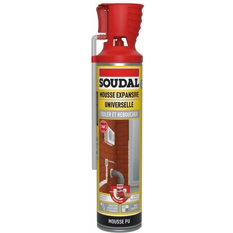 Mousse expansive Soudal Isoler et reboucher 500ml (lot de 3)