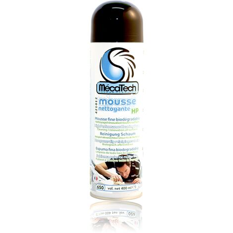 Mousse nettoyante voiture HP & biodégradable Mécatech 400ml