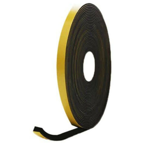Mousse noire adhésive caoutchouc epdm 10x15mm longueur 10m