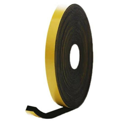 Mousse noire adhésive caoutchouc epdm 15x15mm longueur 6m