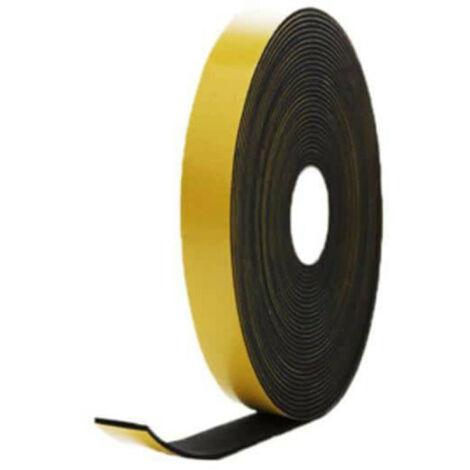 Mousse noire adhésive caoutchouc EPDM 20x2mm – Longueur 10m – Résistante aux UV et intempéries – Pour bâtiments et industrie