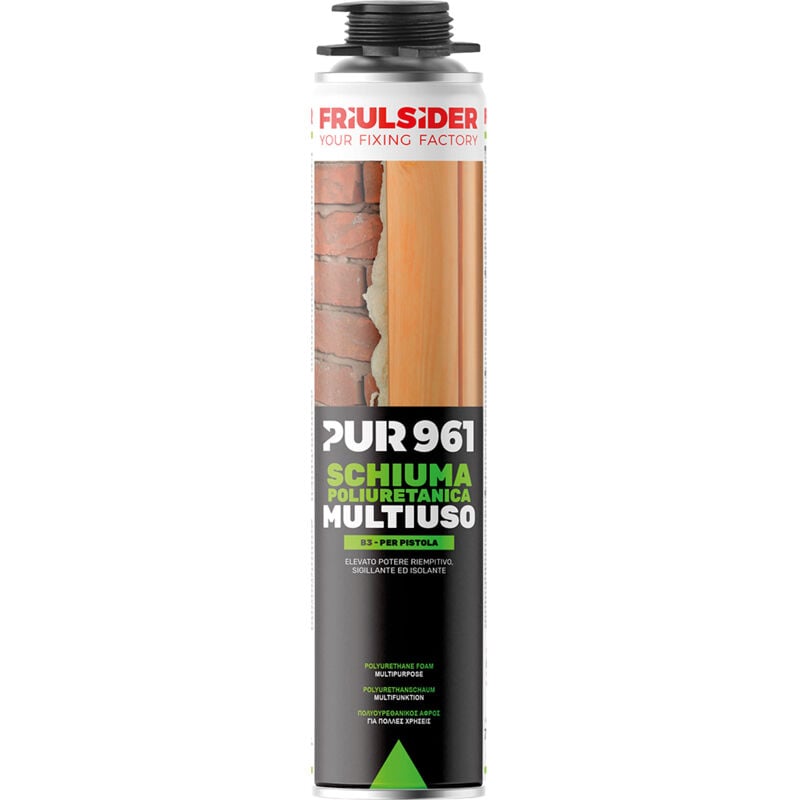 Friulsider - pur 961 Mousse Polyuréthane Polyvalente pour Pistolets B3 750ml