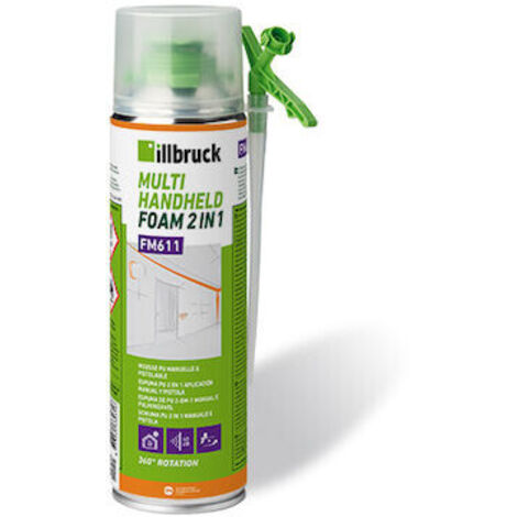 Mousse polyuréthane expansive 500 ml – Isolation thermique et acoustique – Système 2 en 1 pour application manuelle et pistolable – Résistance aux intempéries – NEC + - FM611