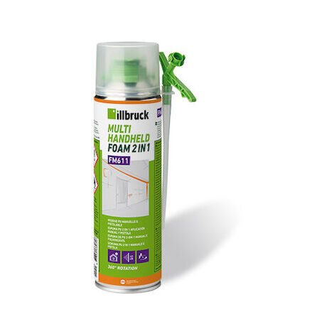 Mousse polyuréthane expansive 500 ml – Système 2 en 1 pour usage manuel et pistolable – Excellente isolation thermique et acoustique – NEC +