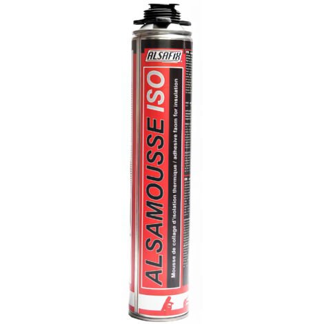 Mousse polyuréthane expansive 750 ml – Collage d'isolation pour polystyrène, béton et bois – Adhésion rapide en 2h – Alsafix - ISO 750 ML